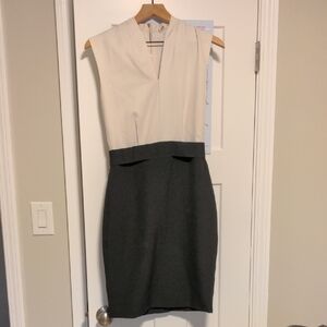 Molly Bracken Black And White Sheath Mini Dress Plunge Neckline